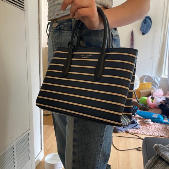 Kate Spade Stripped Navy Purse/Crossover - Picture 5 of 10
